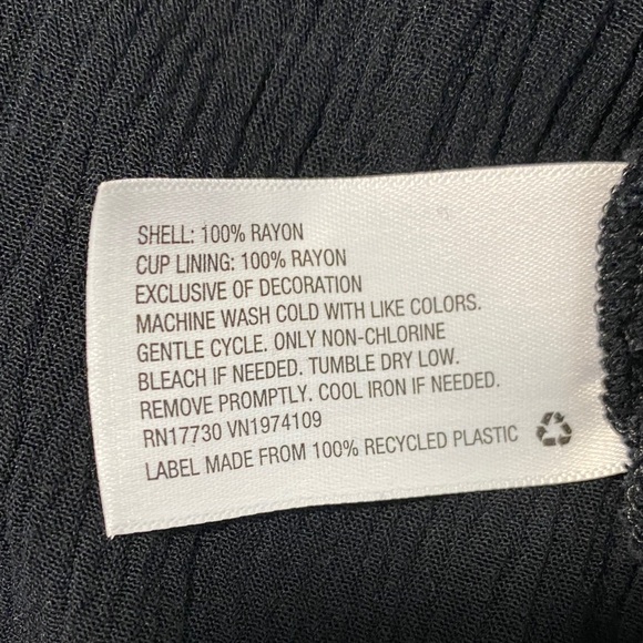 Medium Tie Back Tiered Wild Fable Black Tank Top Summer Dress Sleeveless Boho - Picture 4 of 5